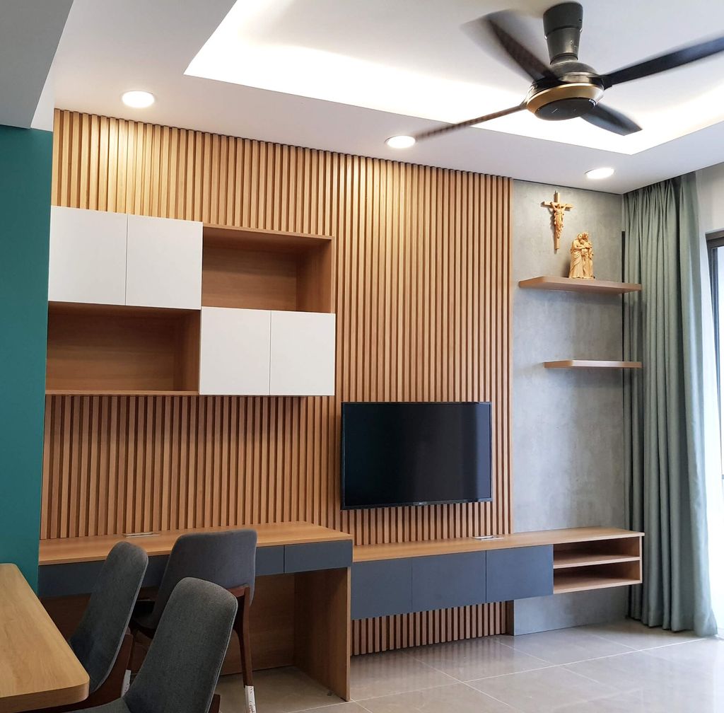 Phòng khách, Phòng làm việc - Căn hộ Saigon South Quận 7 - Phong cách Modern  | Space T