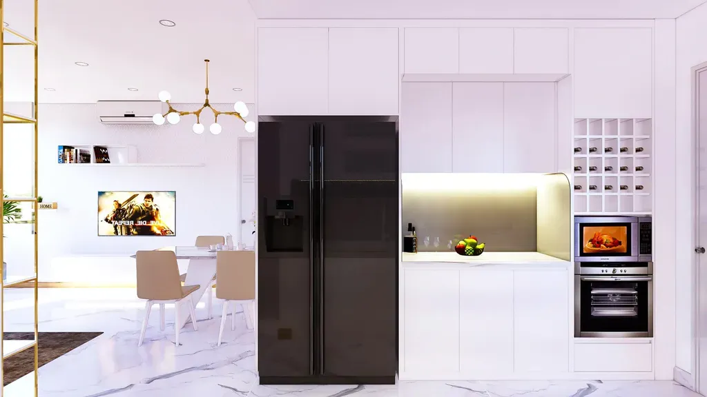 Phòng bếp, Phòng ăn - Căn hộ Diamond Q.8 - Phong cách Modern | Space T