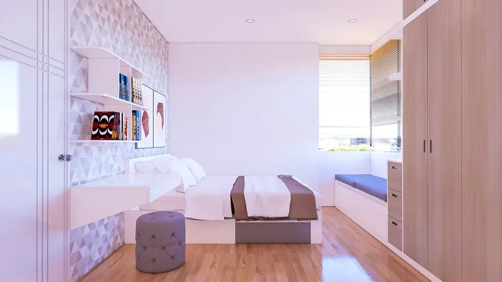 Phòng ngủ - Căn hộ Diamond Q.8 - Phong cách Modern | Space T