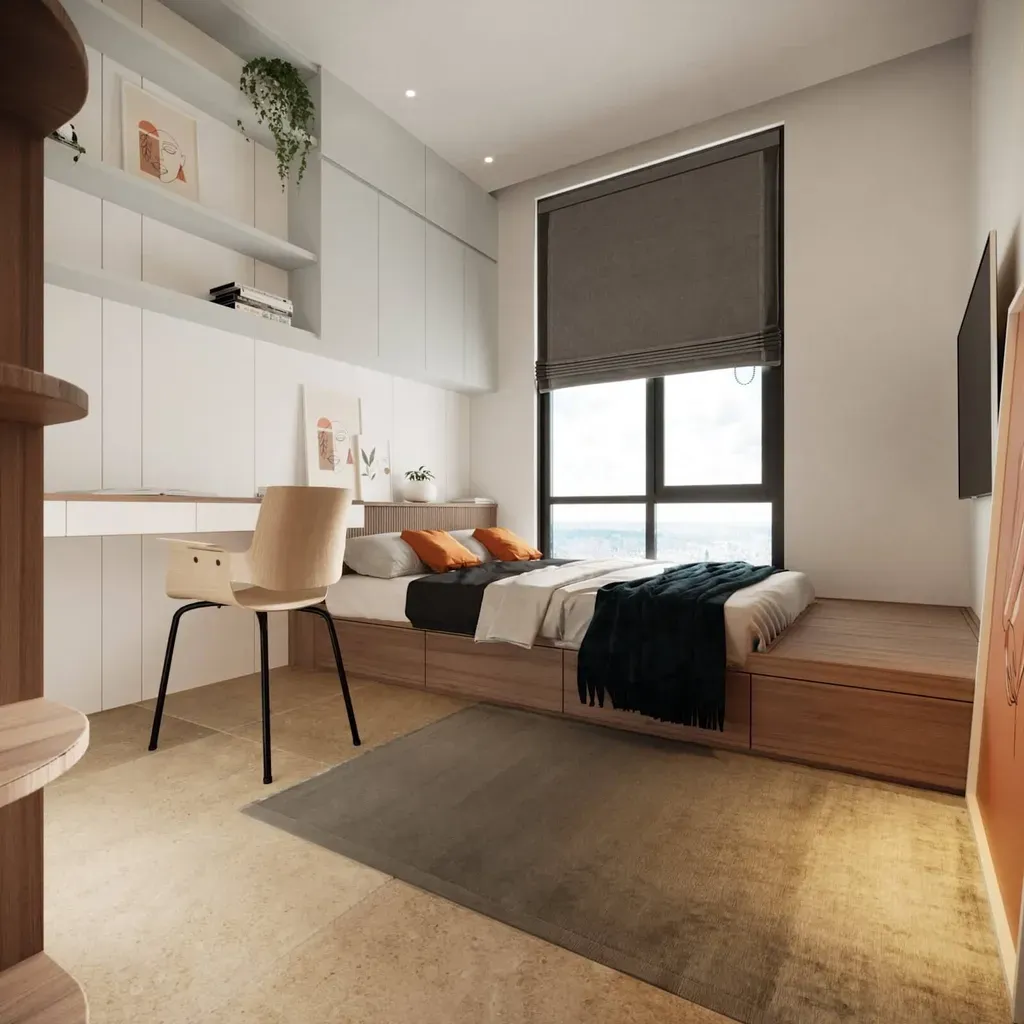 Phòng ngủ - Căn hộ Diamond Quận 8 85m2 - Phong cách Modern | Space T