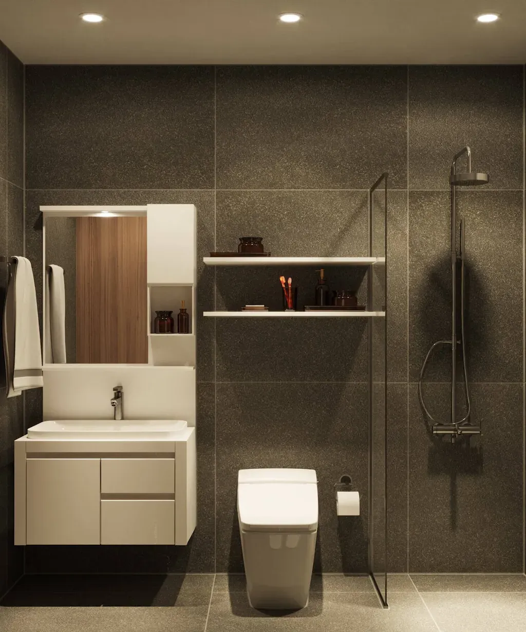Phòng tắm - Căn hộ Diamond Quận 8 85m2 - Phong cách Modern | Space T