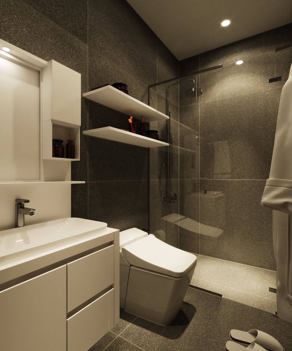 Phòng tắm - Căn hộ Diamond Quận 8 85m2 - Phong cách Modern  | Space T