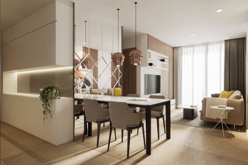 Phòng ăn - Căn hộ Diamond Quận 8 85m2 - Phong cách Modern  | Space T