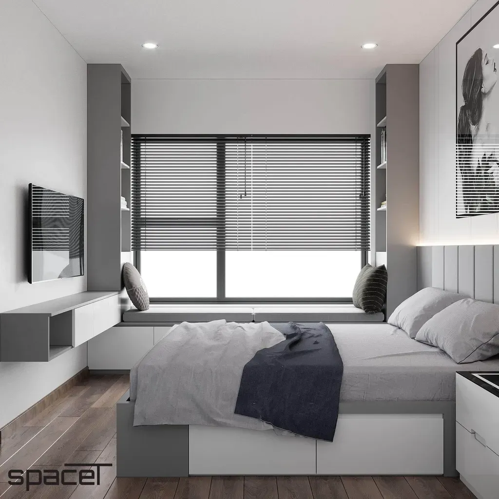 Phòng ngủ - Căn hộ The Origami (Vinhomes Grand Park Quận 9) - Phong cách Modern | Space T