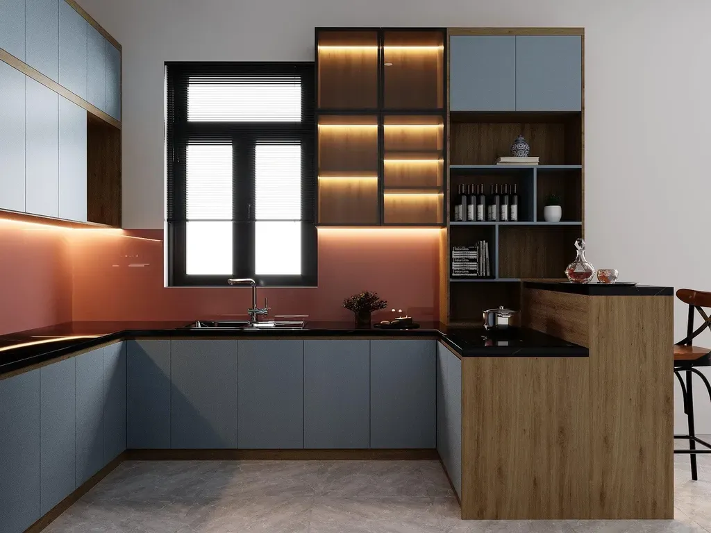 Phòng bếp - Nhà phố Bình Dương 75m2 - Phong cách Modern | Space T