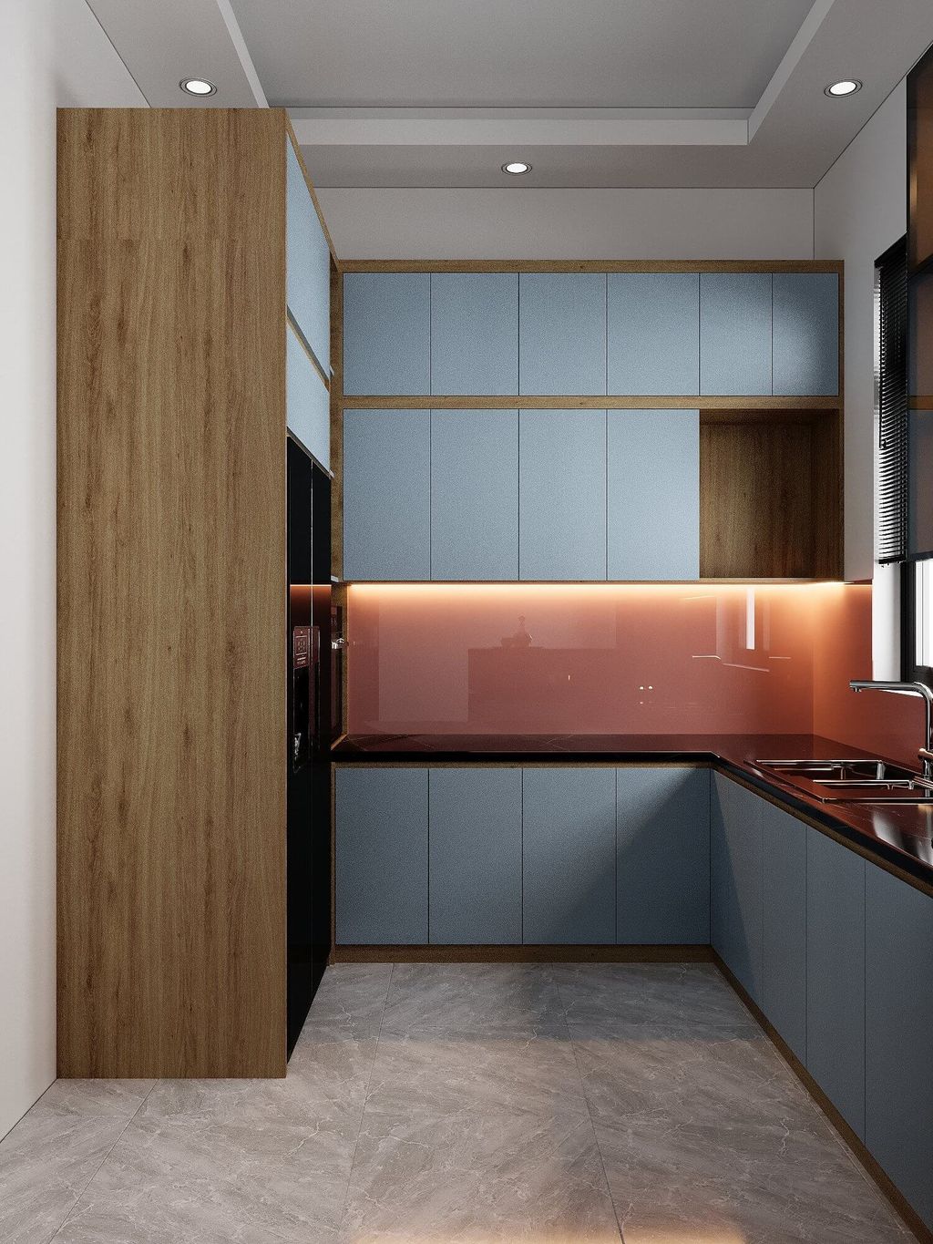Phòng bếp - Nhà phố Bình Dương 75m2 - Phong cách Modern  | Space T