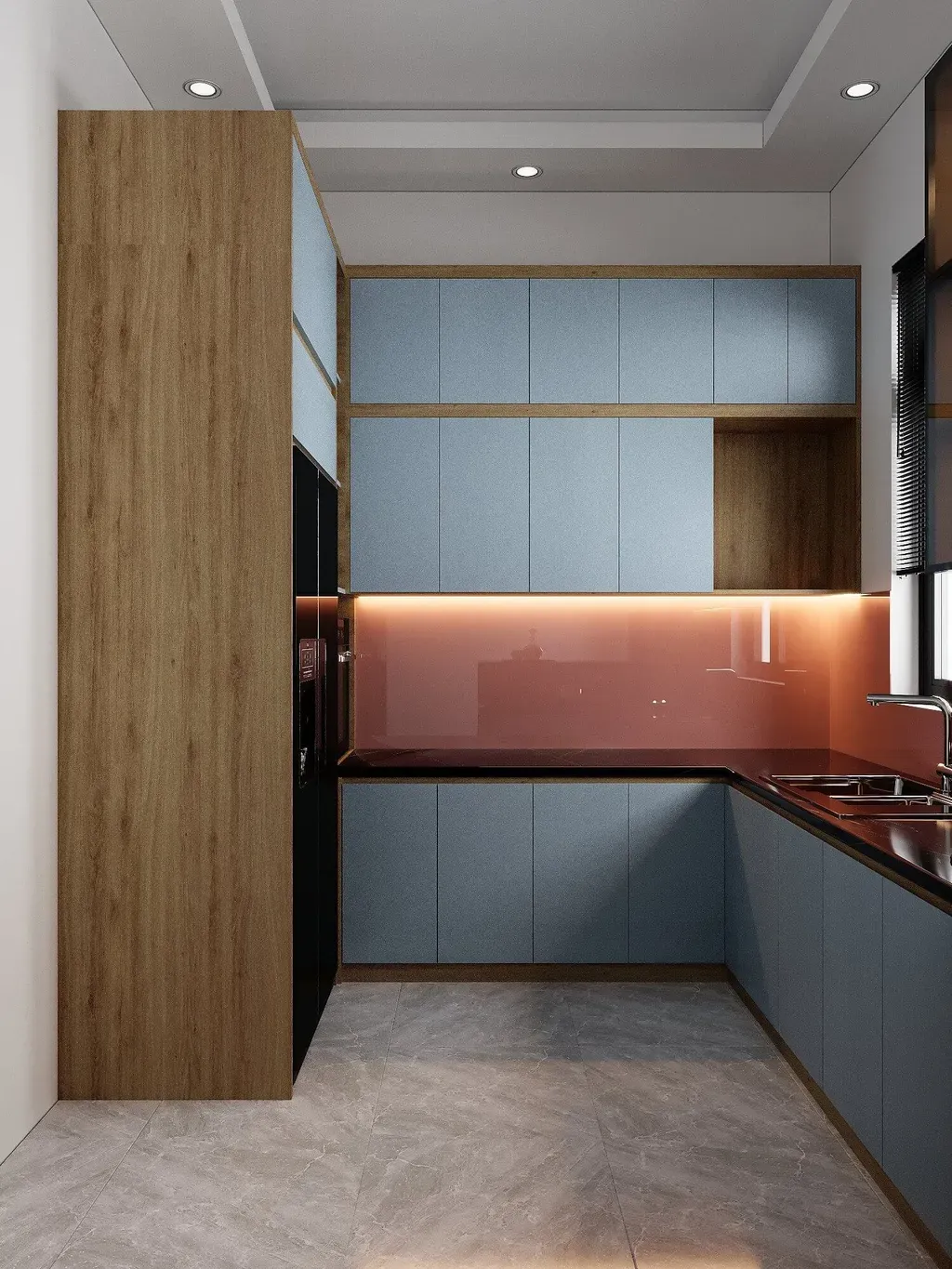 Phòng bếp - Nhà phố Bình Dương 75m2 - Phong cách Modern | Space T