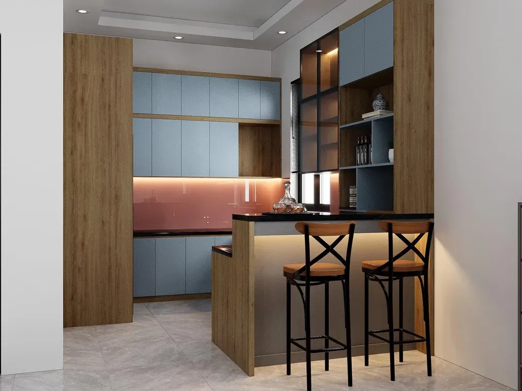Phòng bếp - Nhà phố Bình Dương 75m2 - Phong cách Modern | Space T
