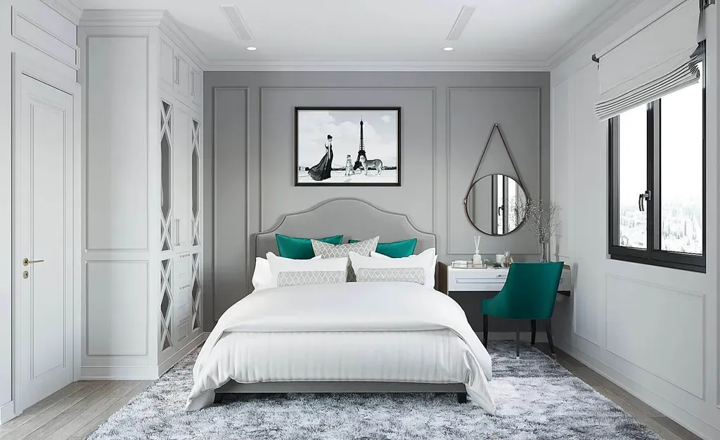 Phòng ngủ - Căn hộ Nơ Trang Long Quận Phú Nhuận - Phong cách Neo Classic | Space T