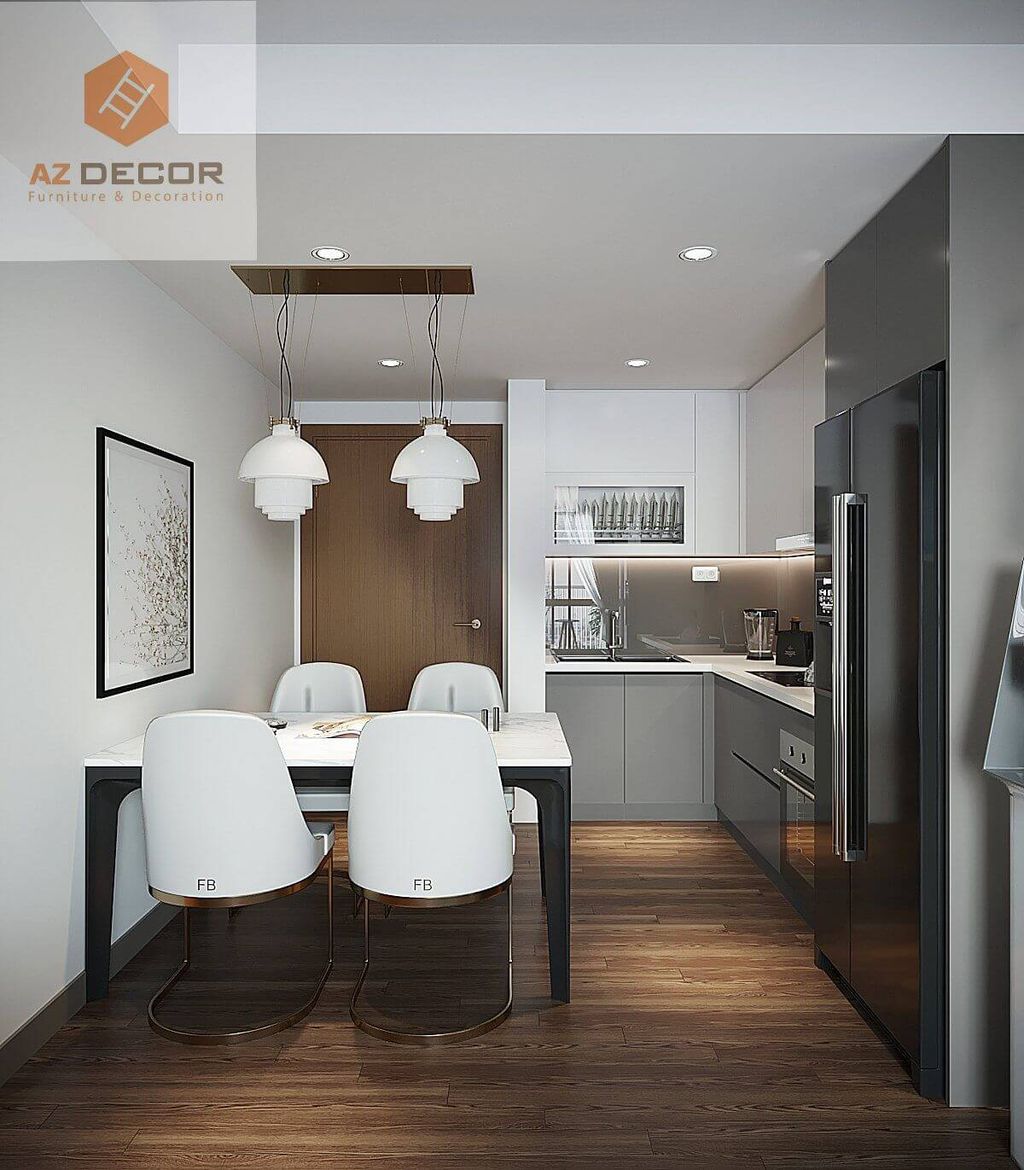 Phòng bếp, Phòng ăn - Căn hộ Carillon Quận Tân Phú - Phong cách Modern  | Space T