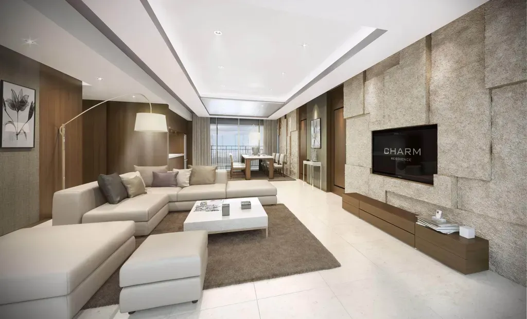 Phòng khách, Phòng ăn - Charm Residence Suite Room Bình Thạnh - Phong cách Modern | Space T