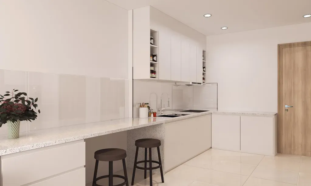 Phòng bếp, Phòng ăn - Căn hộ Vinhomes Grand Park Quận 9 - Phong cách Scandinavian | Space T