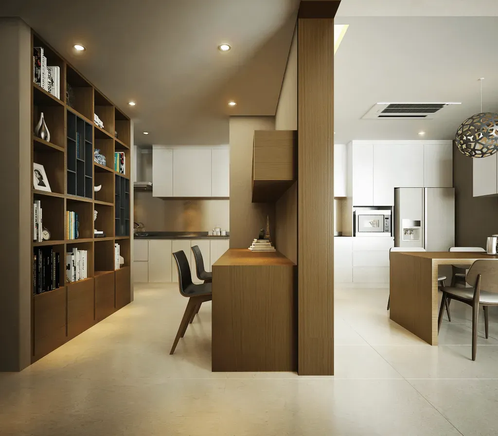 Phòng bếp, Phòng ăn, Phòng làm việc - Căn hộ Star Hill Quận 7 - Phong cách Modern | Space T