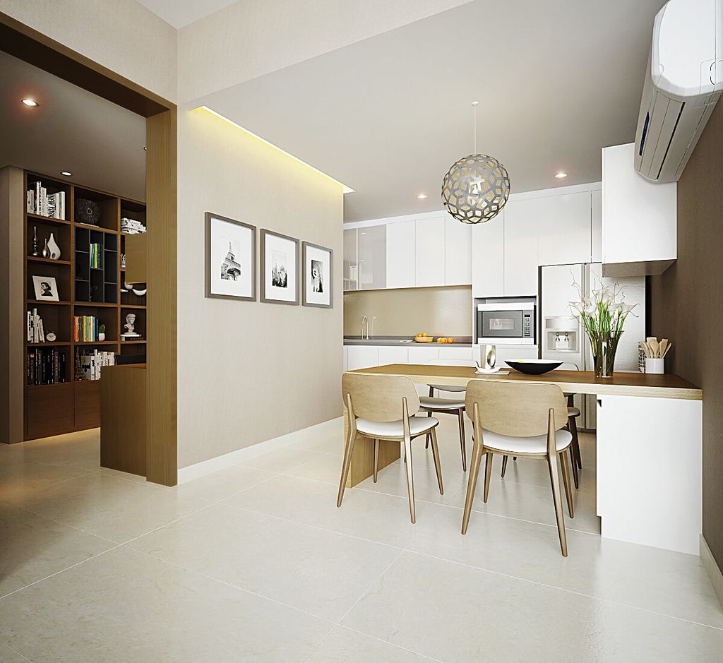 Phòng bếp, Phòng ăn - Căn hộ Star Hill Quận 7 - Phong cách Modern  | Space T