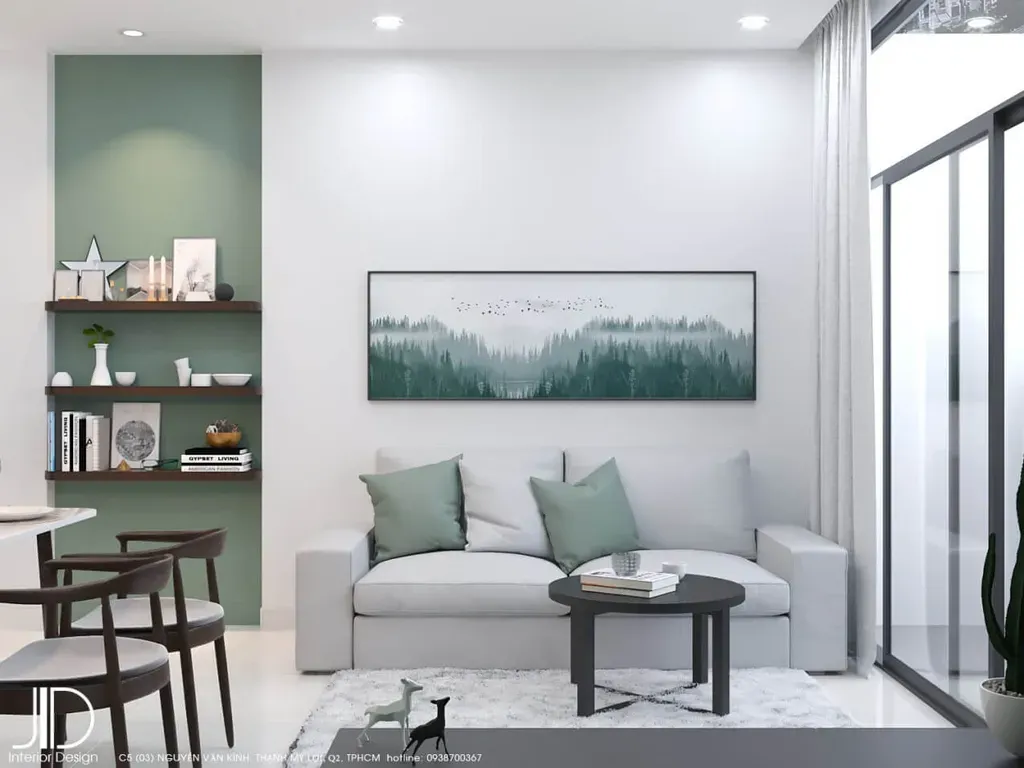 Phòng khách - Căn hộ Central Premium Quận 8 - Phong cách Scandinavian | Space T