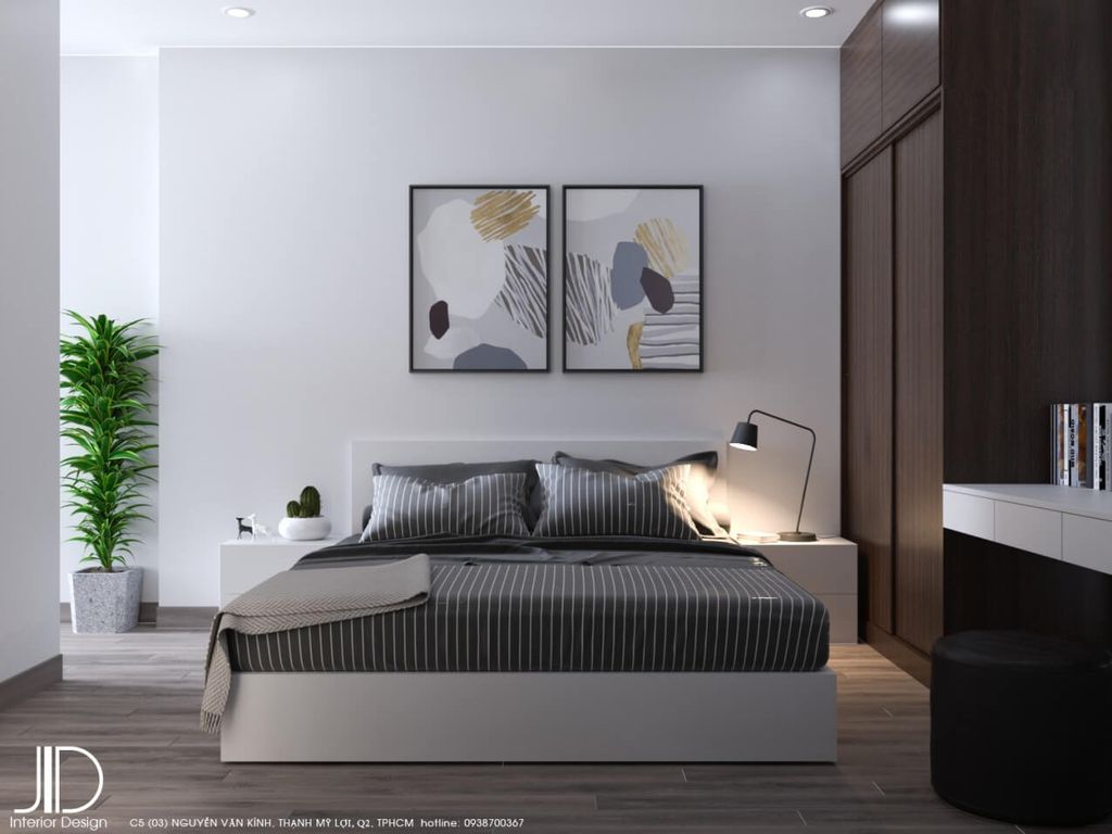 Phòng ngủ - Căn hộ Central Premium Quận 8 - Phong cách Scandinavian  | Space T
