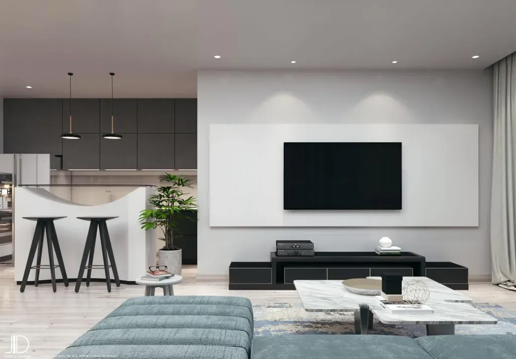 Phòng khách - Căn hộ Vinhomes Central Park Quận Bình Thạnh - Phong cách Modern | Space T