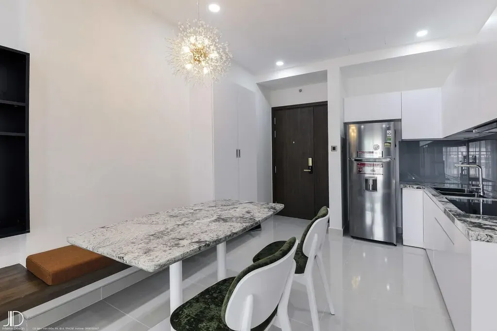 Phòng bếp, Phòng ăn, Lối vào - Căn hộ Saigon Royal Quận 4 - Phong cách Modern | Space T