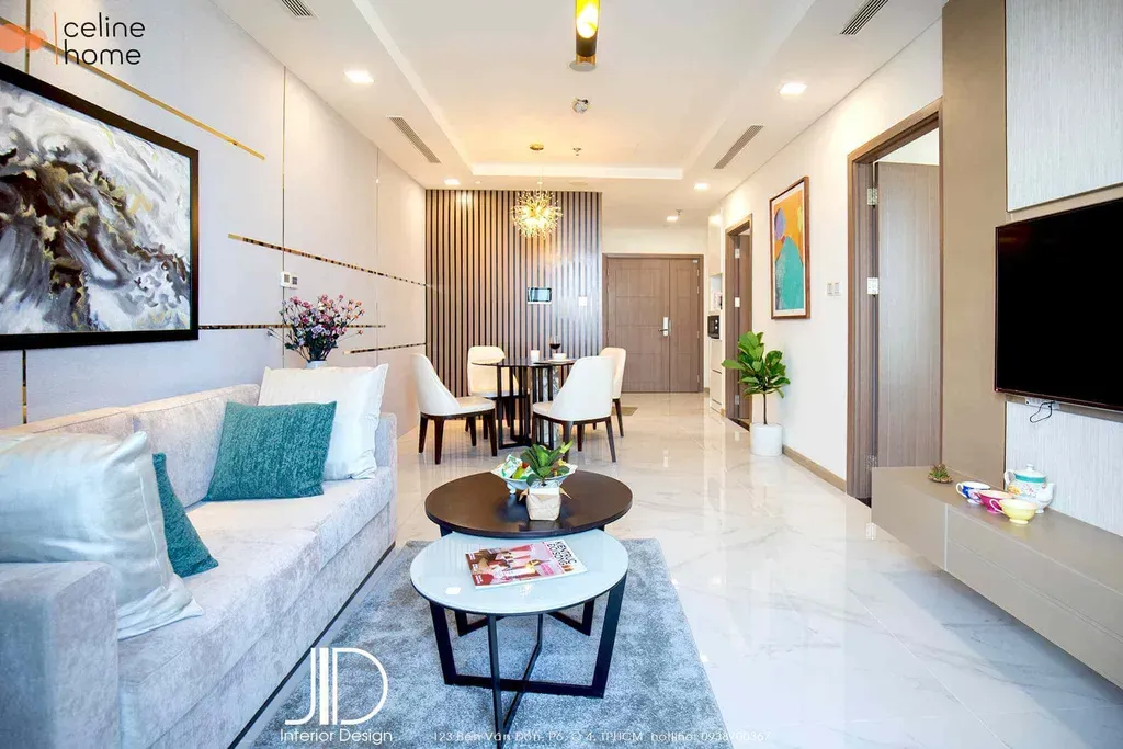Phòng khách, Phòng ăn - Căn hộ Landmark 81 Q. Bình Thạnh - Phong cách Modern | Space T
