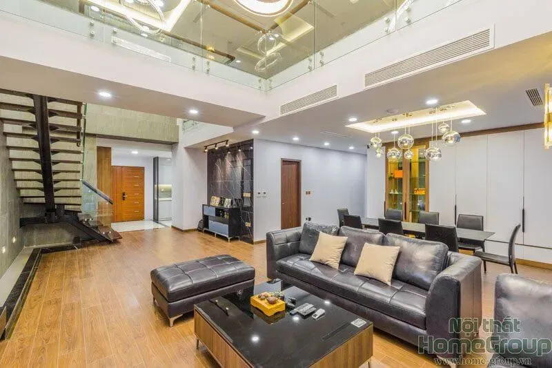 Phòng khách - Căn hộ Penthouse Comatce Tower Hà Nội - Phong cách Modern | Space T