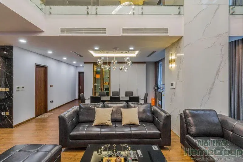 Phòng khách - Căn hộ Penthouse Comatce Tower Hà Nội - Phong cách Modern | Space T