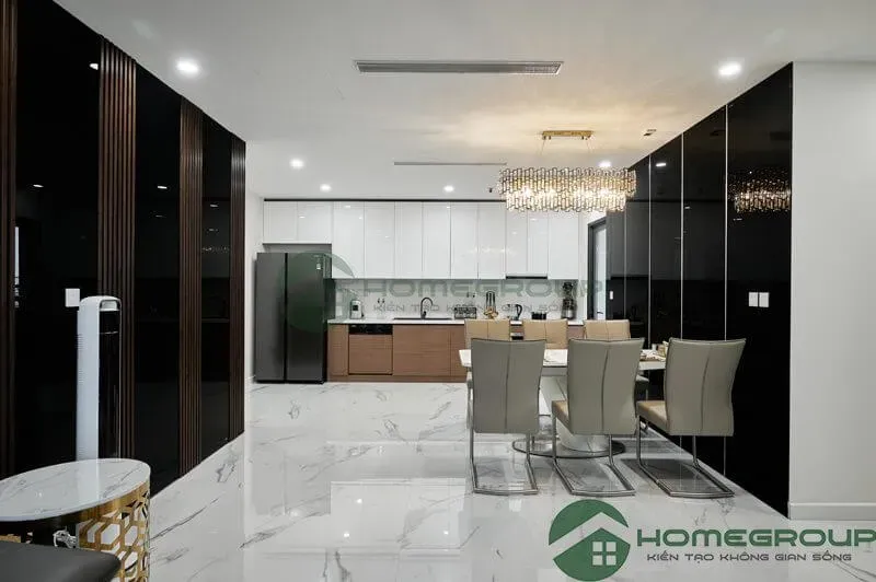 Phòng bếp, Phòng ăn - Căn hộ Sunshine City Ciputra Hà Nội - Phong cách Modern | Space T