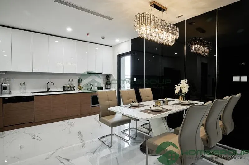 Phòng bếp, Phòng ăn - Căn hộ Sunshine City Ciputra Hà Nội - Phong cách Modern | Space T