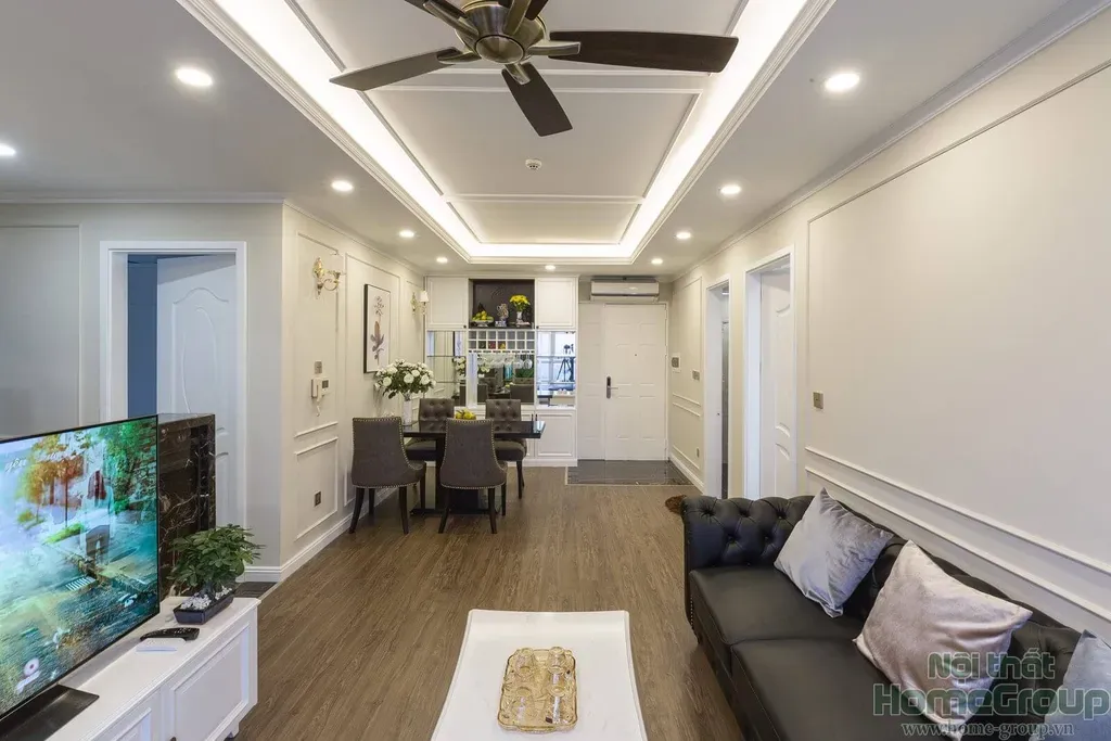 Phòng khách, Phòng ăn - Căn hộ Dương Nội Hà Nội - Phong cách Neo Classic | Space T