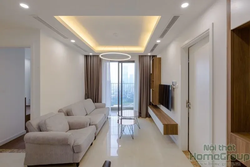 Phòng khách - Căn hộ D'Capitale Hà Nội 70m2 - Phong cách Modern | Space T