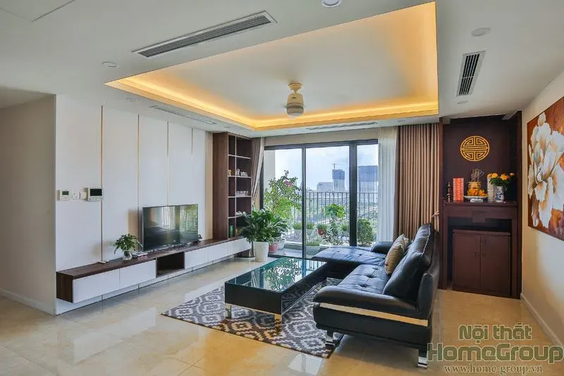 Phòng khách - Căn hộ D'Capitale Hà Nội 121m2 - Phong cách Modern | Space T