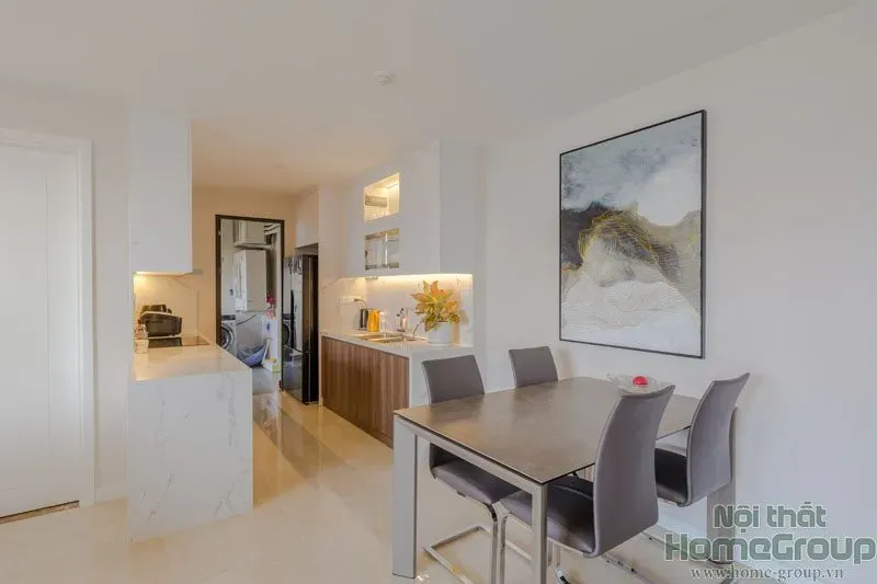 Phòng bếp, Phòng ăn - Căn hộ D'Capitale Hà Nội 121m2 - Phong cách Modern | Space T