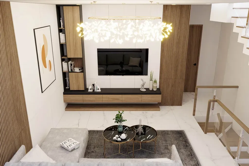 Phòng khách - Nhà phố Dĩ An Bình Dương - Phong cách Modern + Scandinavian | Space T