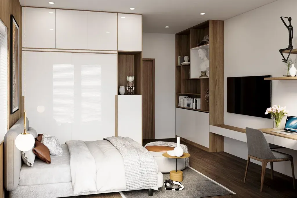 Phòng ngủ - Nhà phố Dĩ An Bình Dương - Phong cách Modern + Scandinavian | Space T