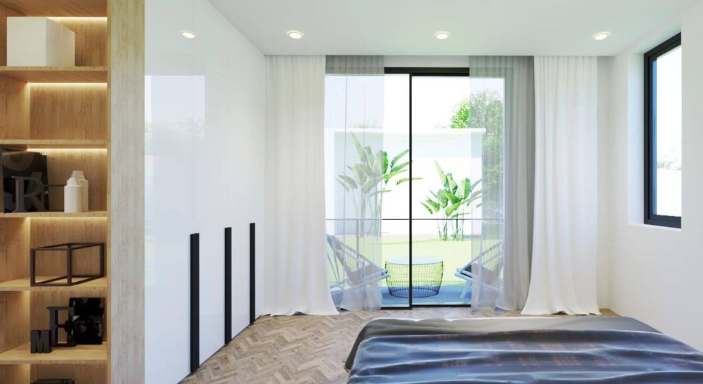 Phòng ngủ, Lô gia - Nhà phố Long Thành Đồng Nai - Phong cách Modern  | Space T