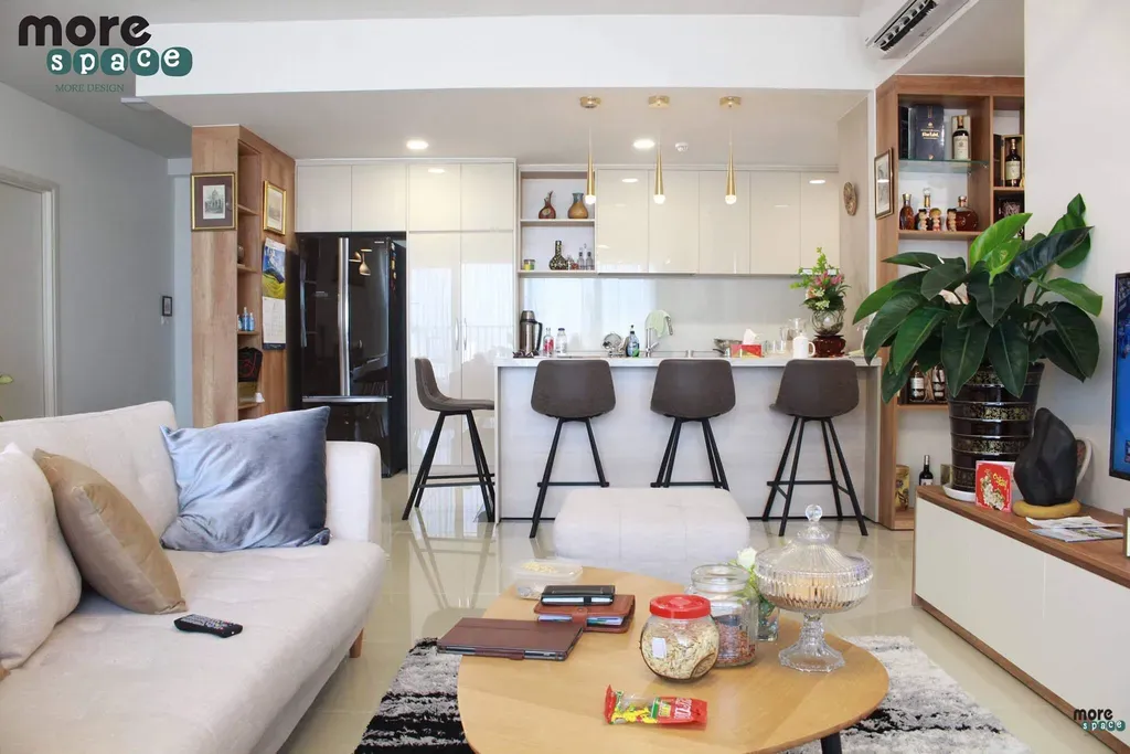 Phòng khách, Phòng bếp - Căn hộ Vista Verde Quận 2 - Phong cách Modern | Space T