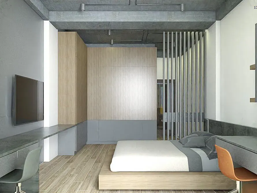 Phòng ngủ - Cải tạo Nhà phố Gò Vấp - Phong cách Industrial + Minimalist | Space T