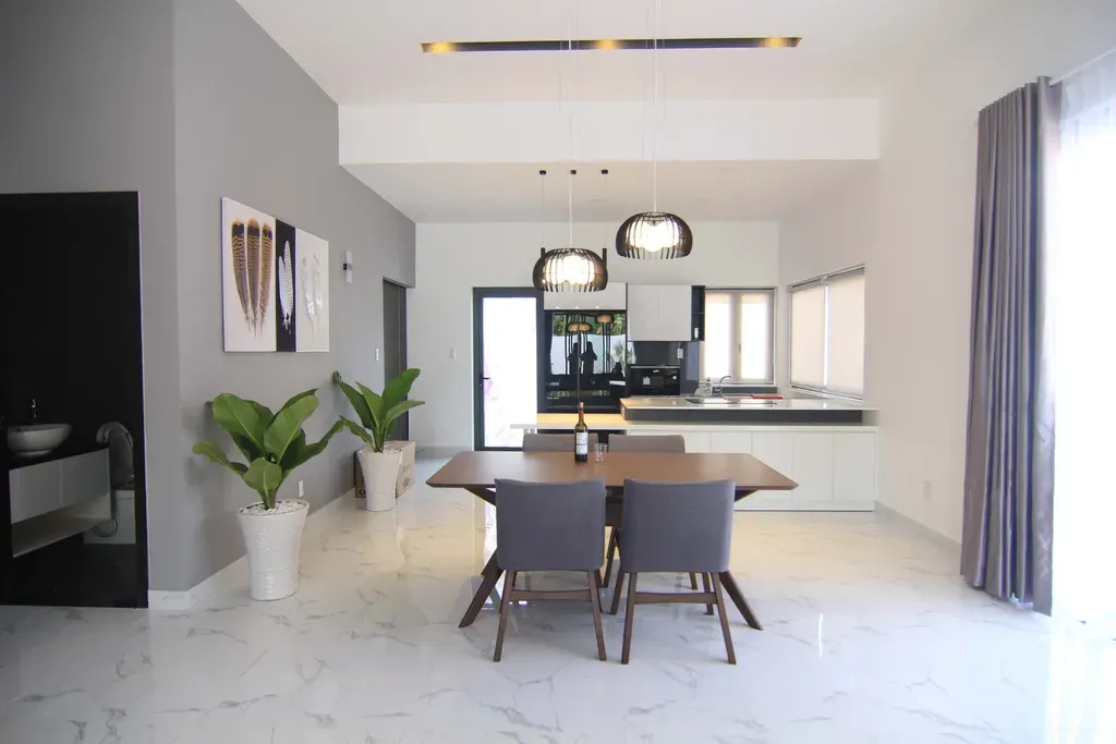 Phòng bếp, Phòng ăn - Villa Nhơn Trạch Đồng Nai - Phong cách Minimalist | Space T