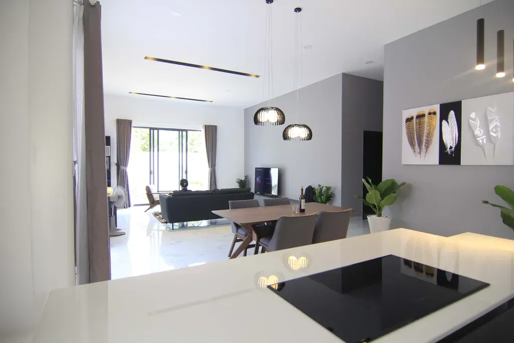 Phòng khách, Phòng ăn - Villa Nhơn Trạch Đồng Nai - Phong cách Minimalist | Space T