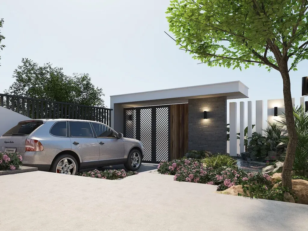 Sân để xe - Nhà vườn Bảo Lộc - Phong cách Modern | Space T