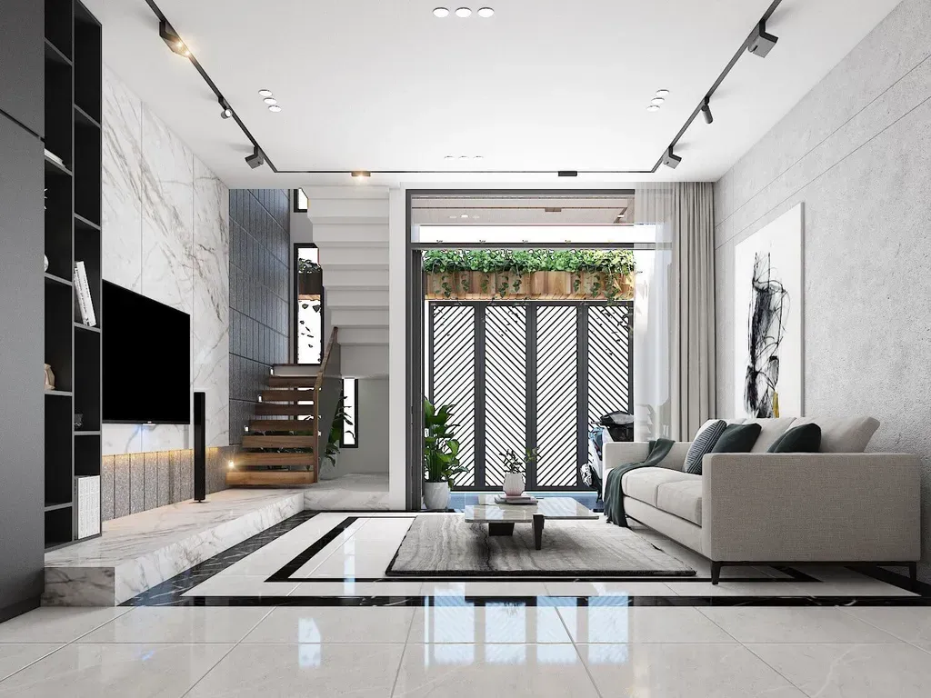 Phòng khách - Nhà phố Quận 4 - Phong cách Modern | Space T