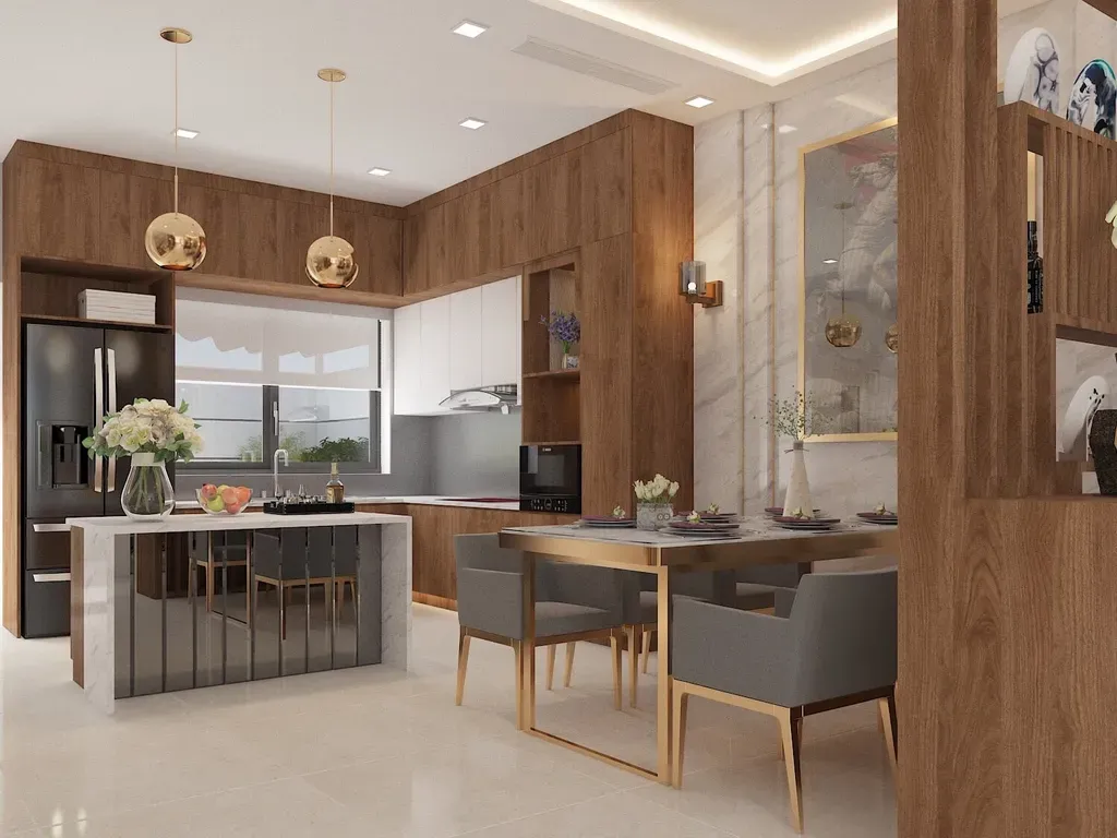 Phòng bếp, Phòng ăn - Nhà phố Nine South - Phong cách Modern | Space T