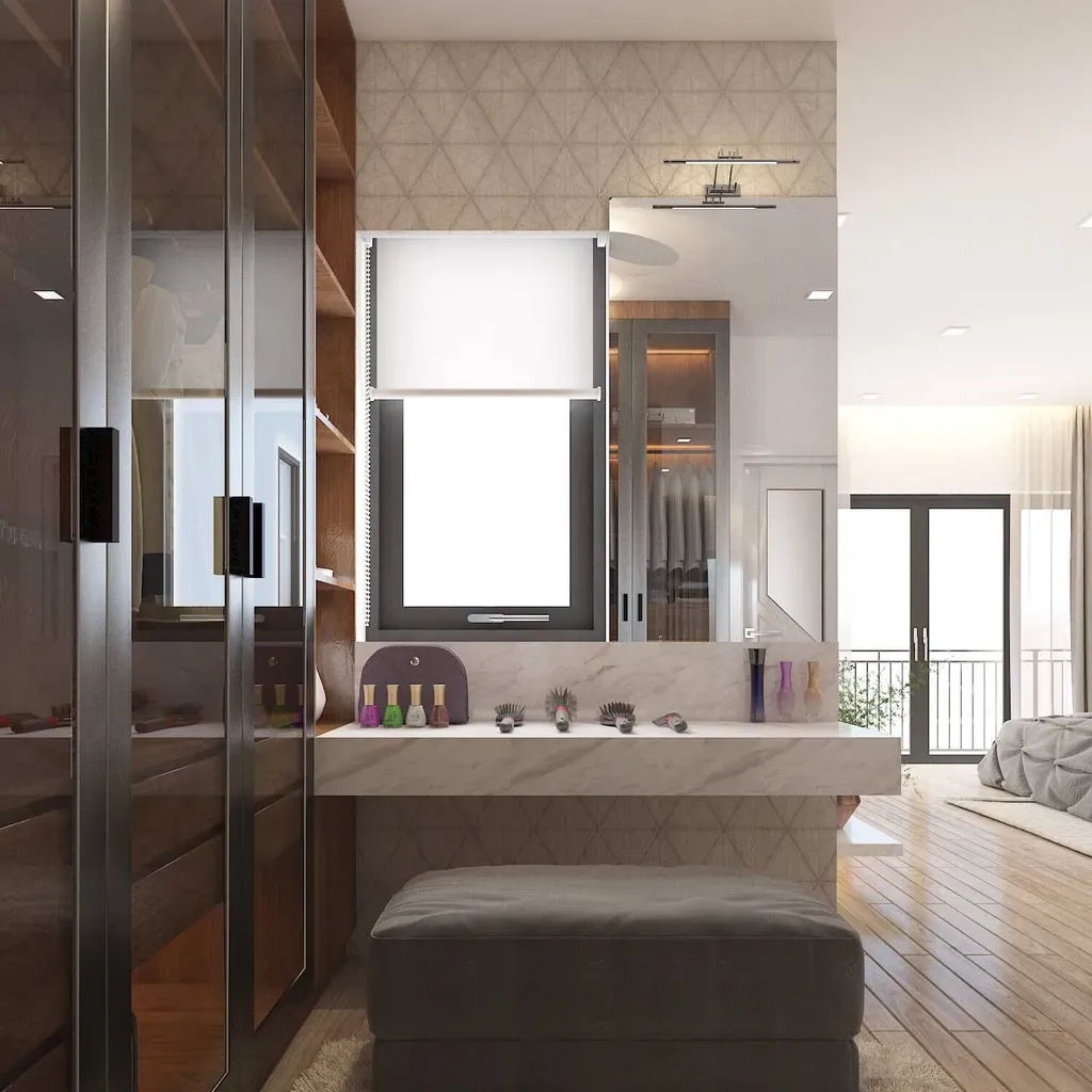 Phòng ngủ, Phòng thay đồ - Nhà phố Nine South - Phong cách Modern | Space T
