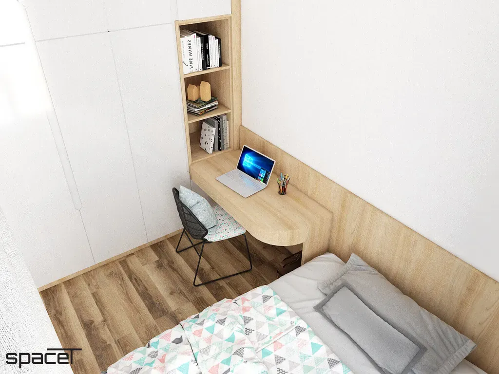 Phòng ngủ, Phòng làm việc - Căn hộ Phan Văn Trị Quận 5 - Phong cách Modern | Space T