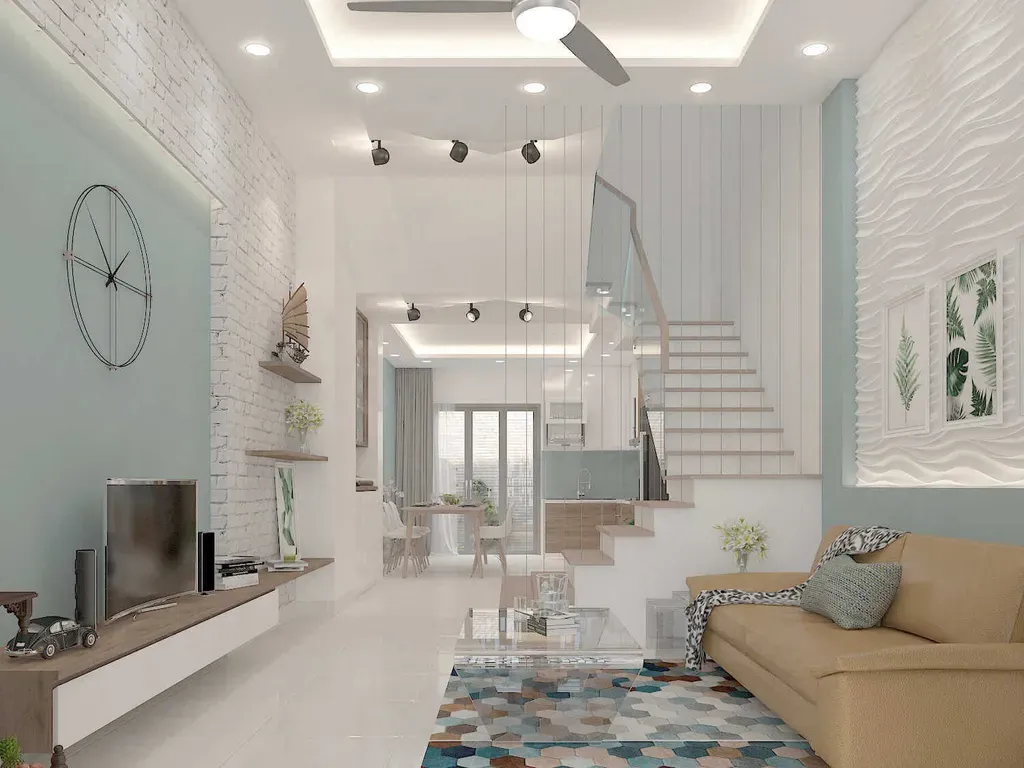 Phòng khách - Nhà phố Quận Bình Thạnh - Phong cách Scandinavian + Modern | Space T