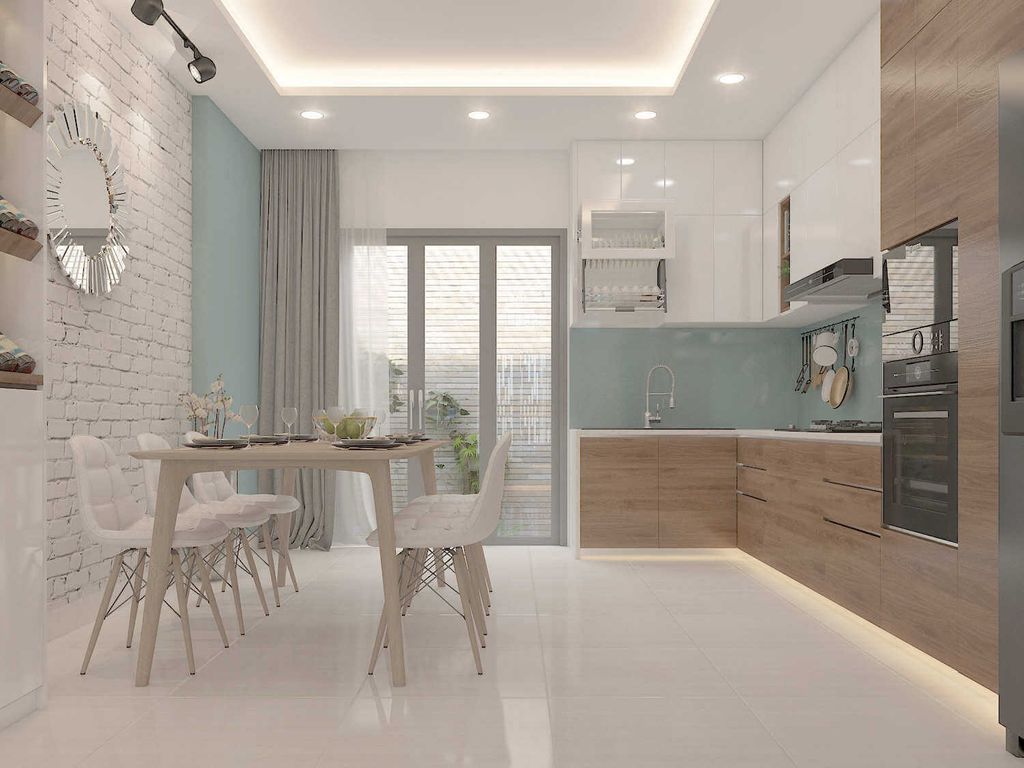 Phòng bếp, Phòng ăn - Nhà phố Quận Bình Thạnh - Phong cách Scandinavian + Modern  | Space T