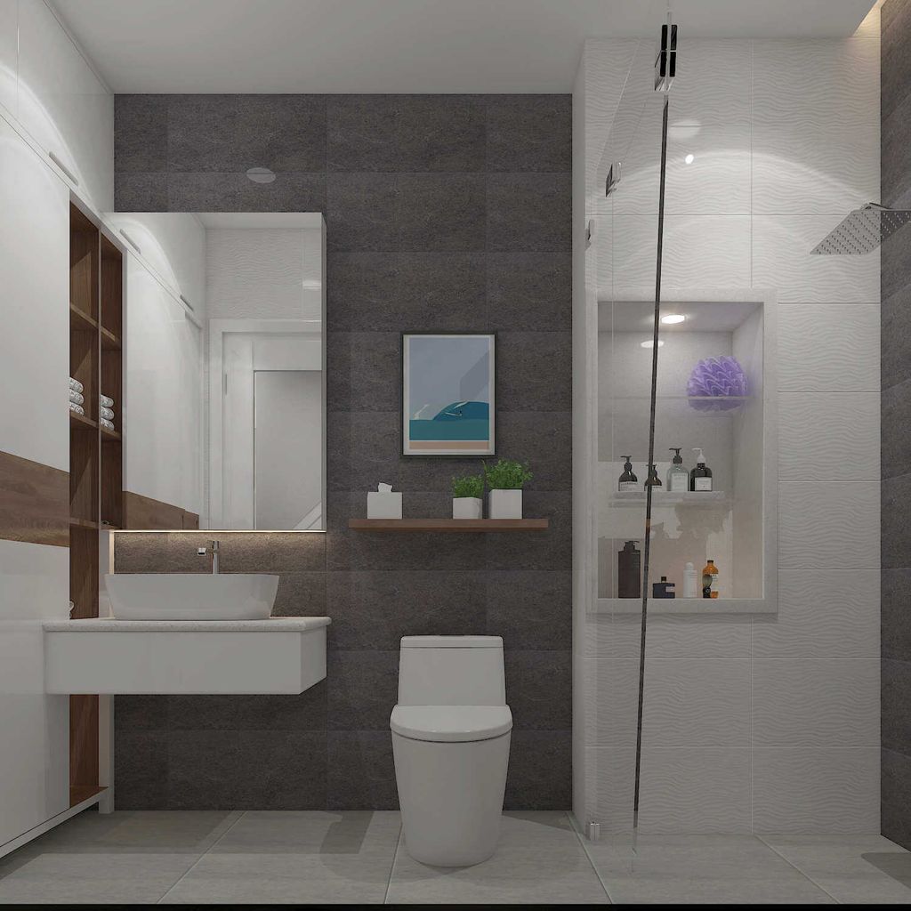 Phòng tắm - Nhà phố Quận Bình Thạnh - Phong cách Scandinavian + Modern  | Space T