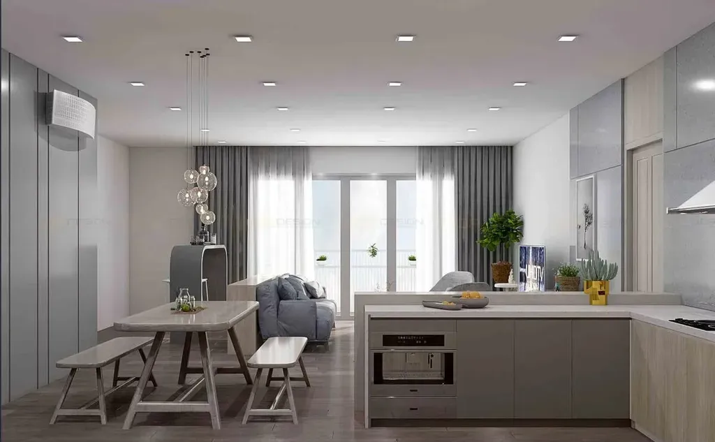 Phòng bếp, Phòng ăn - Căn hộ The View - Rivieva Point Quận 7 - Phong cách Minimalist + Modern | Space T