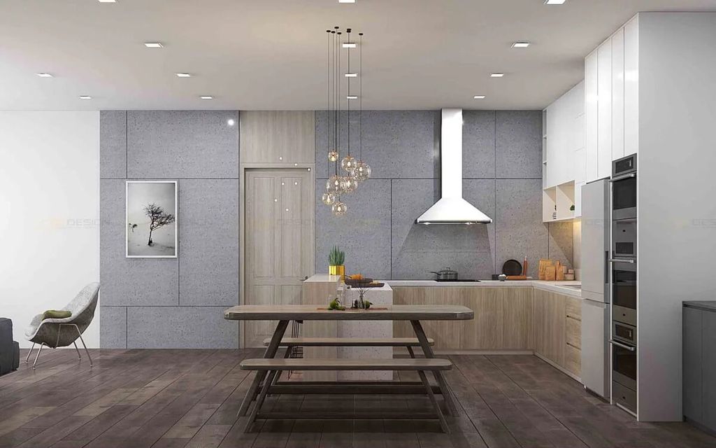 Phòng bếp, Phòng ăn - Căn hộ The View - Rivieva Point Quận 7 - Phong cách Minimalist + Modern  | Space T