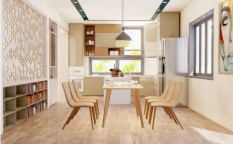 Phòng bếp, Phòng ăn - Căn hộ Penthouse Trần Bình Trọng Quận 5 - Phong cách Modern  | Space T