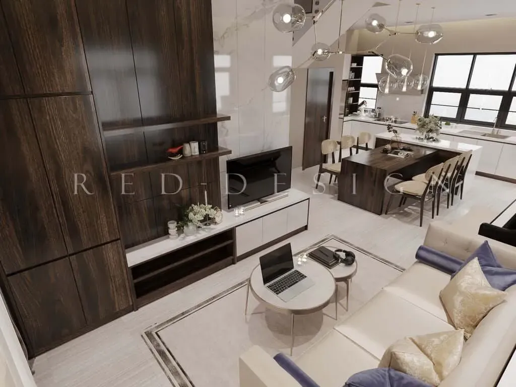 Phòng khách, Phòng ăn - Villa Simcity Premier Homes Quận 9 - Phong cách Modern | Space T